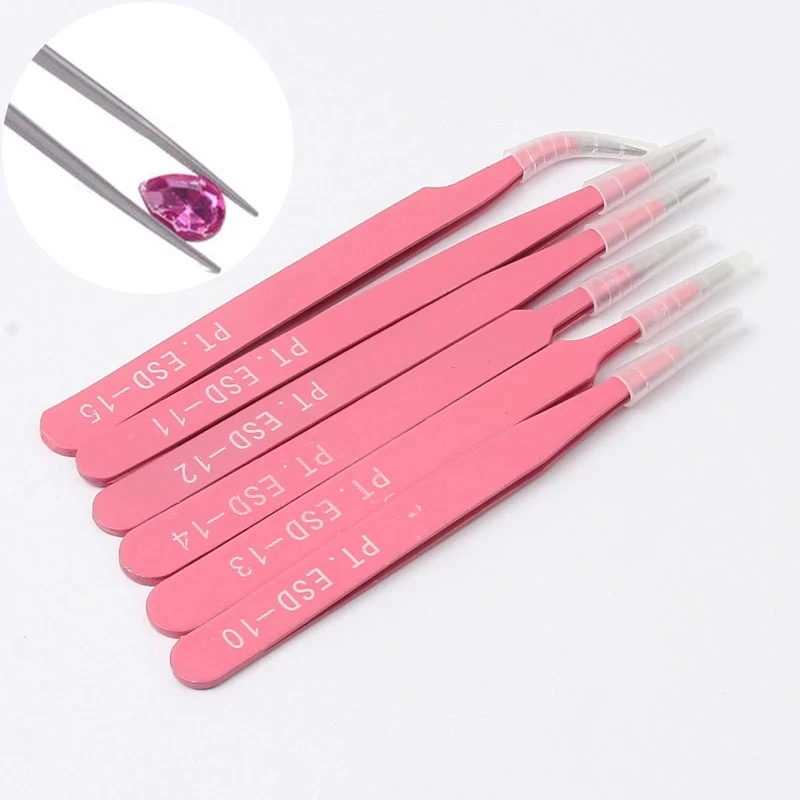 

Excellent Quality Tweezers Bend+Straight Stainless Steel Industrial Anti-static Cross Tweezers Sewing Accessories Tools
