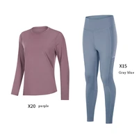 autumn and winter yoga loose quick drying running tight sexy hip lifting stretch slim long sleeved sportswear two piece suit