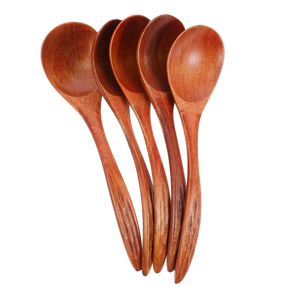 

5 шт., деревянные ложки для риса и мороженого