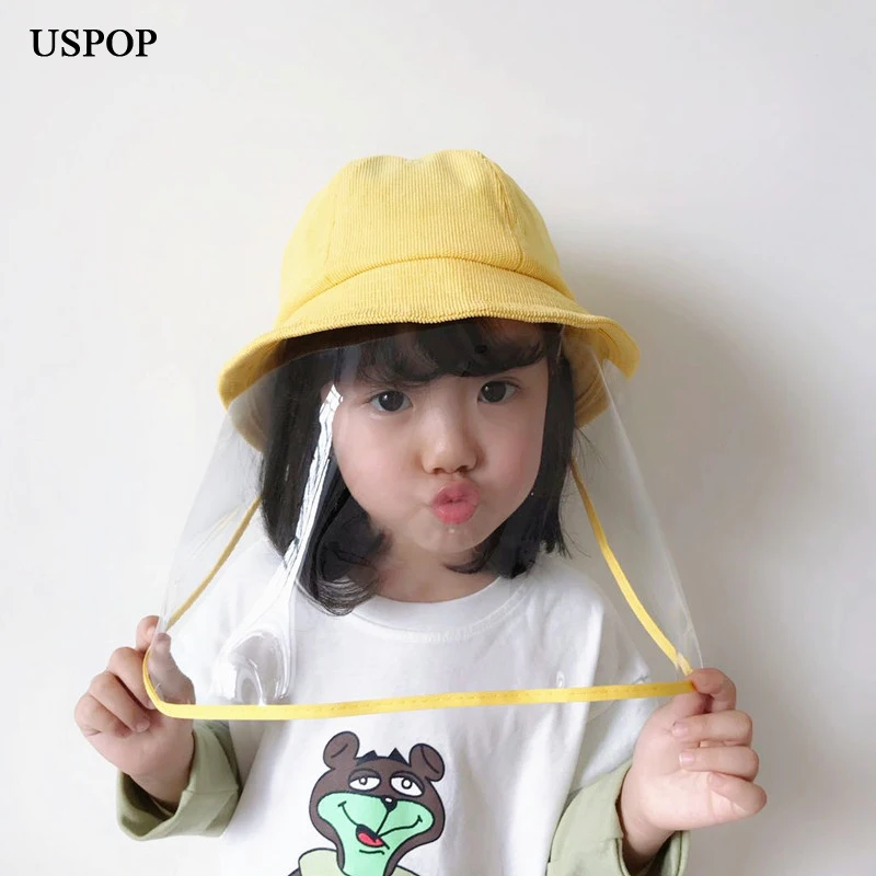 USPOP 2020 новые детские шапки с защитной маской вельветовые ковшовые шляпы для