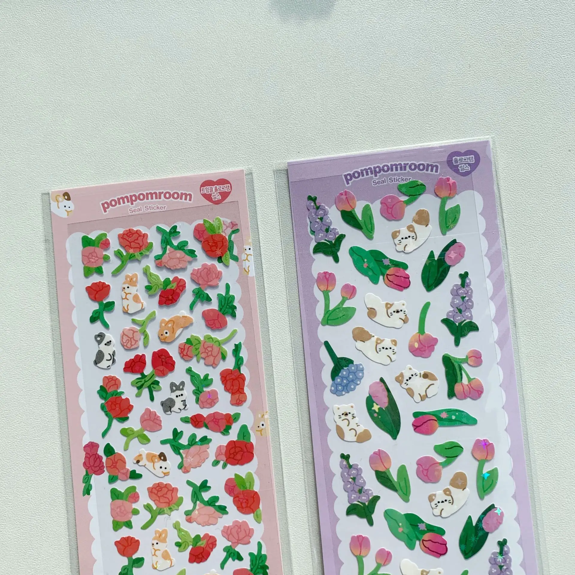 

INS корейские милые животные Роза Кролик Кот лазерные наклейки креативное украшение ручной фотоальбом скрапбукинг канцелярские наклейки