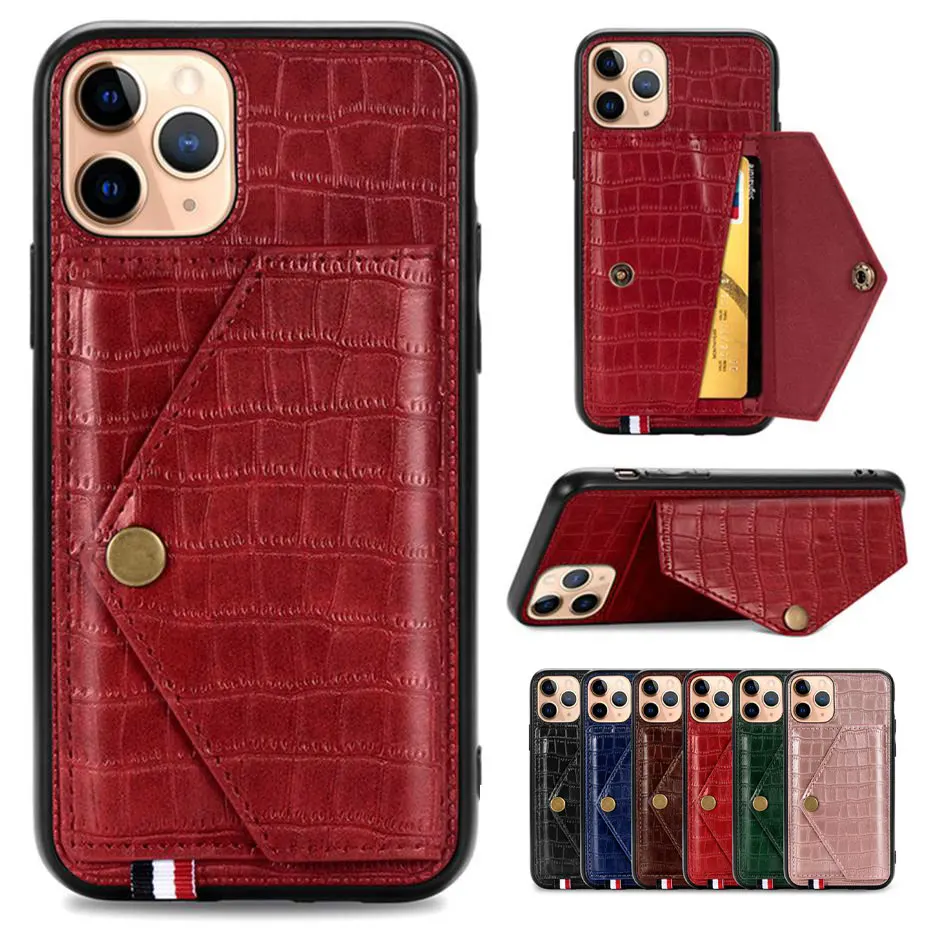 Чехол-книжка из искусственной кожи под крокодиловую кожу для iPhone 11 Pro Max чехол