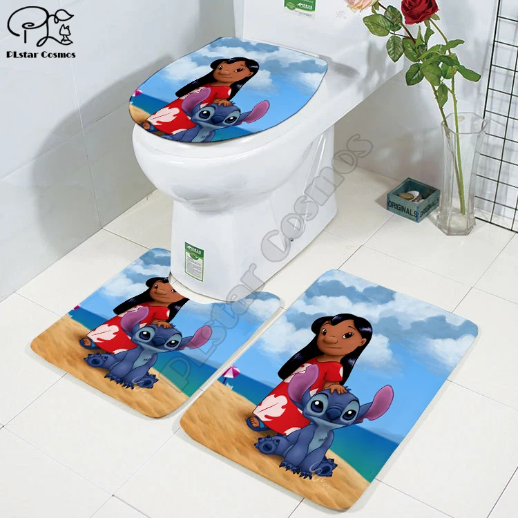 cartoon funny 3d printed bathroom pedestal rug lid toilet cover bath mat set drop shipping style 1 free global shipping