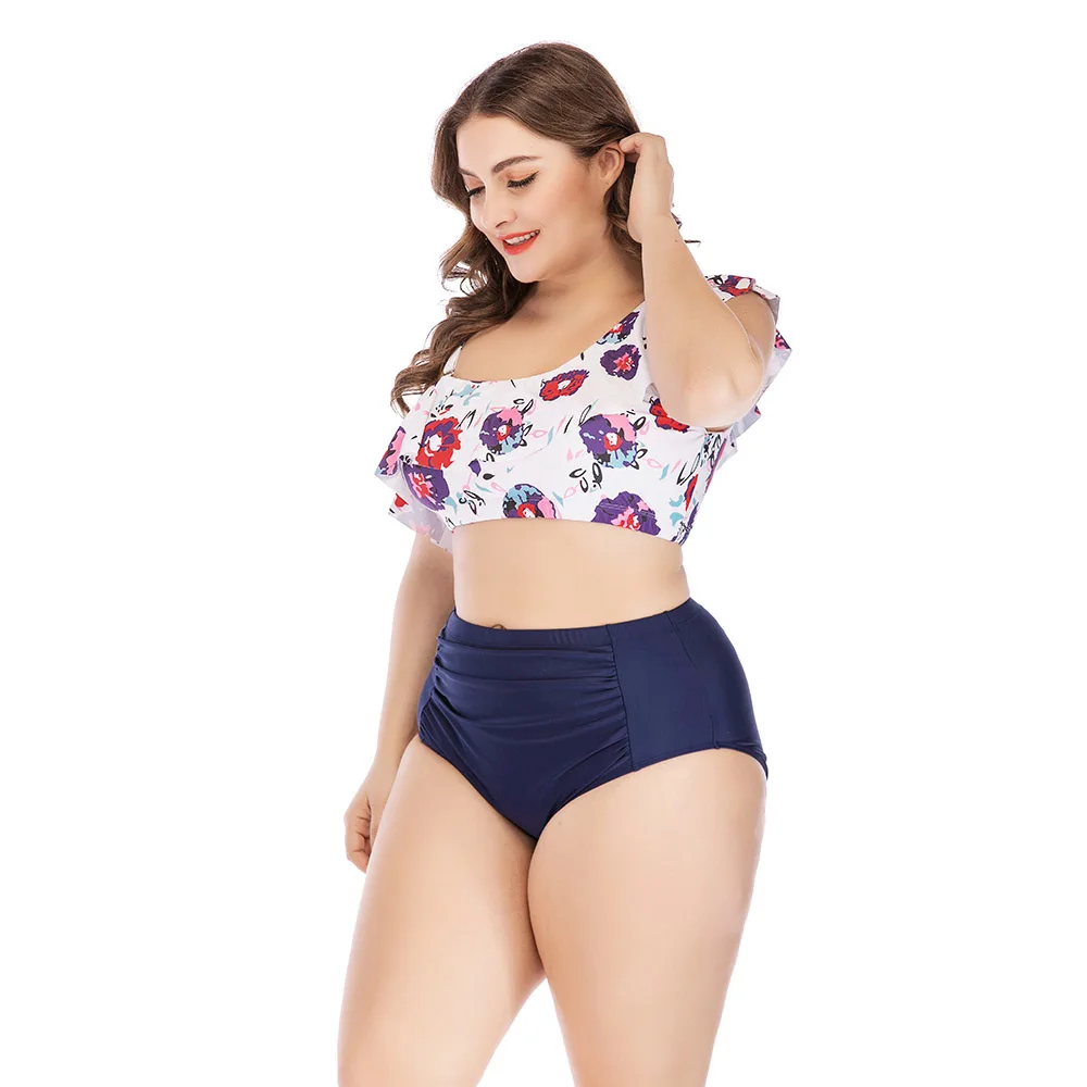 2020 Для женщин плюс Размеры Высокая Талия бикини с низкой талией купальный костюм
