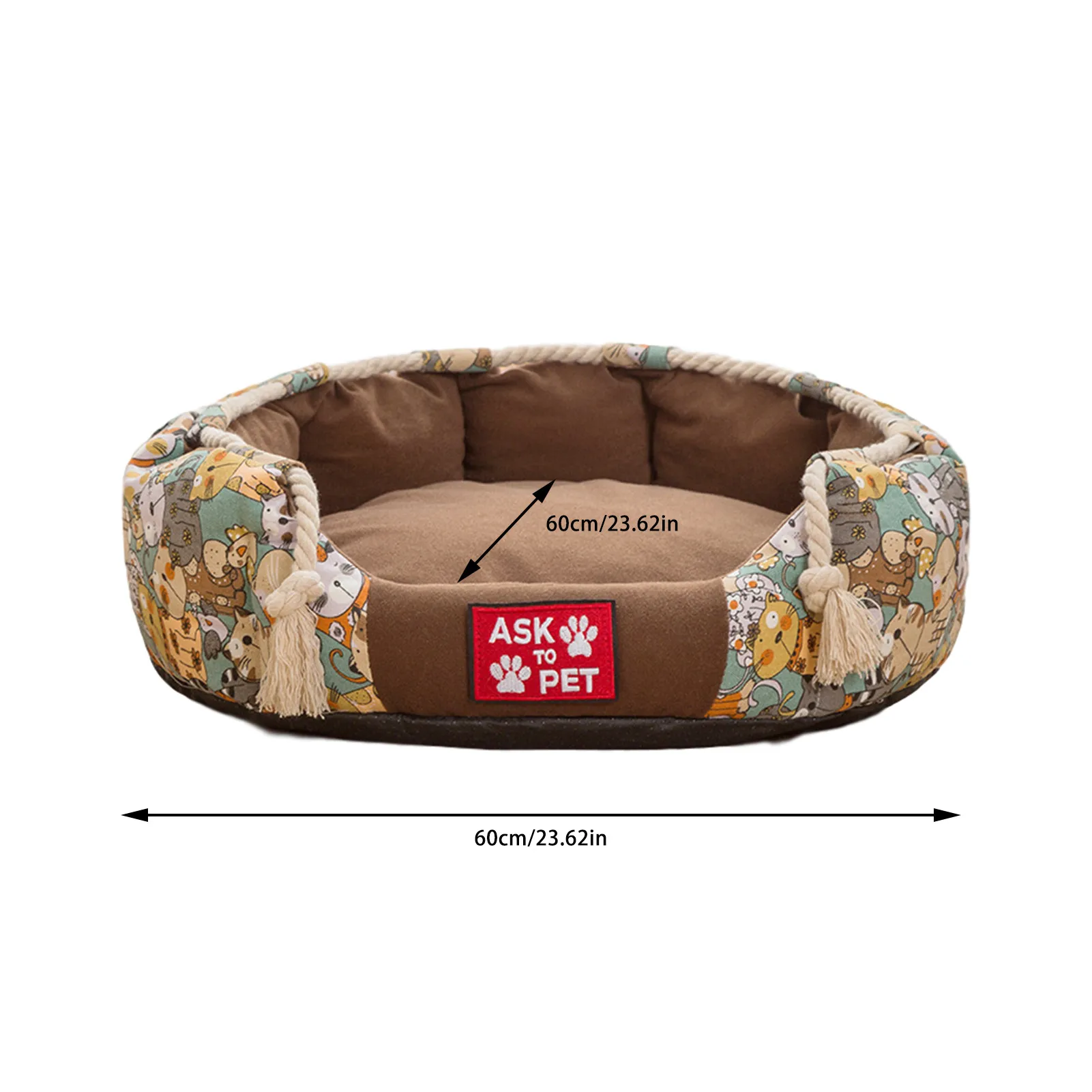 

Dog Bed Pow Print Pet Octagonal Kennel Super Soft plush cloth Winter Warm Pet Cat Nest Winter Dog Bed Cotton Cat Nest Dog Bed