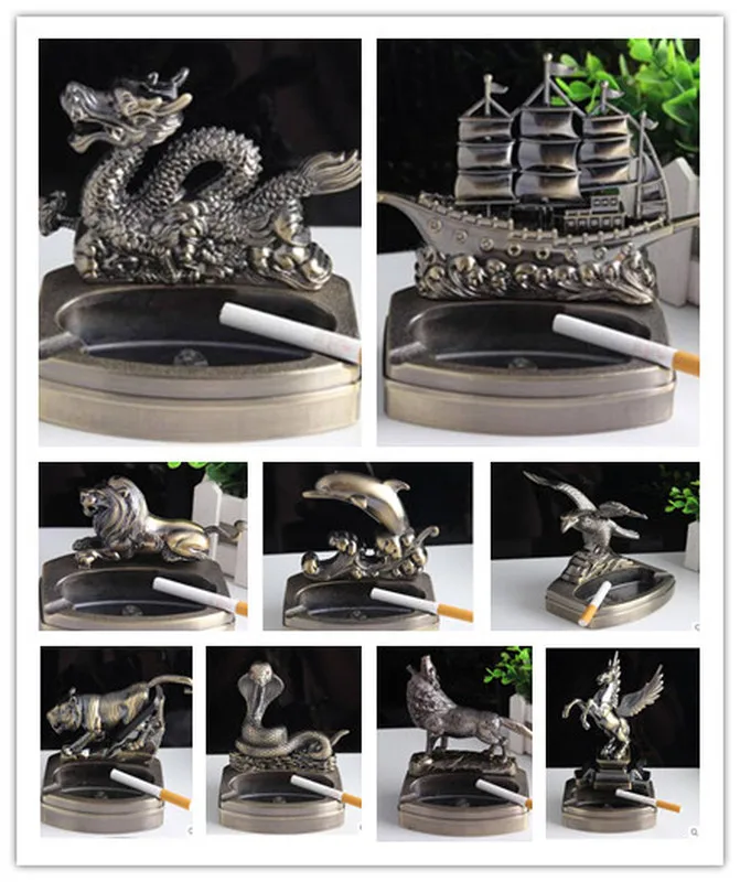 Пепельница для автомобиля в стиле ретро креативный ДРАКОН удачи лошадь дельфин