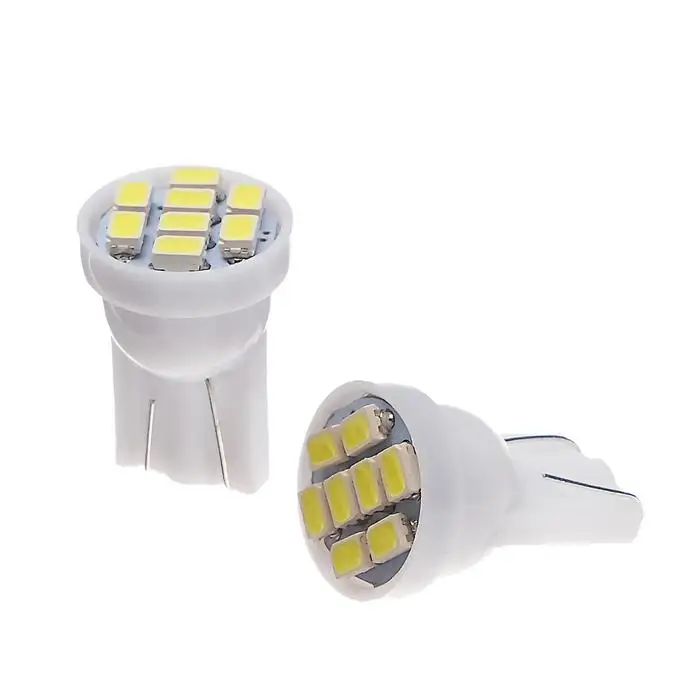 Автолампа светодиодная TORSO T10 W5W габарит 12 В 8 SMD-3528 2 шт свет белый | Лампы и