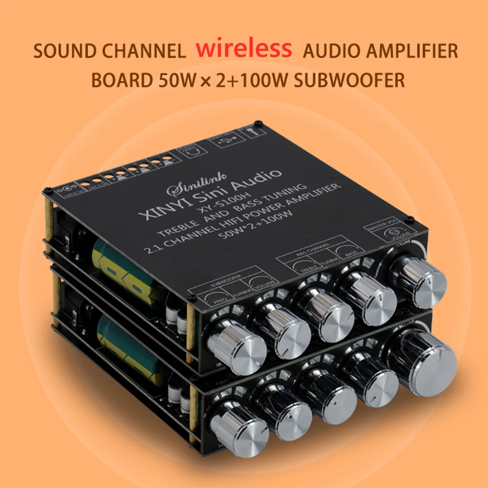 XY-S100H 50Wx2+100W 2.1 Channel Amplifier Board Bluetooth-Compatible Audio Module Stereo APP Control HIFI Speaker Subwoofer Kit |