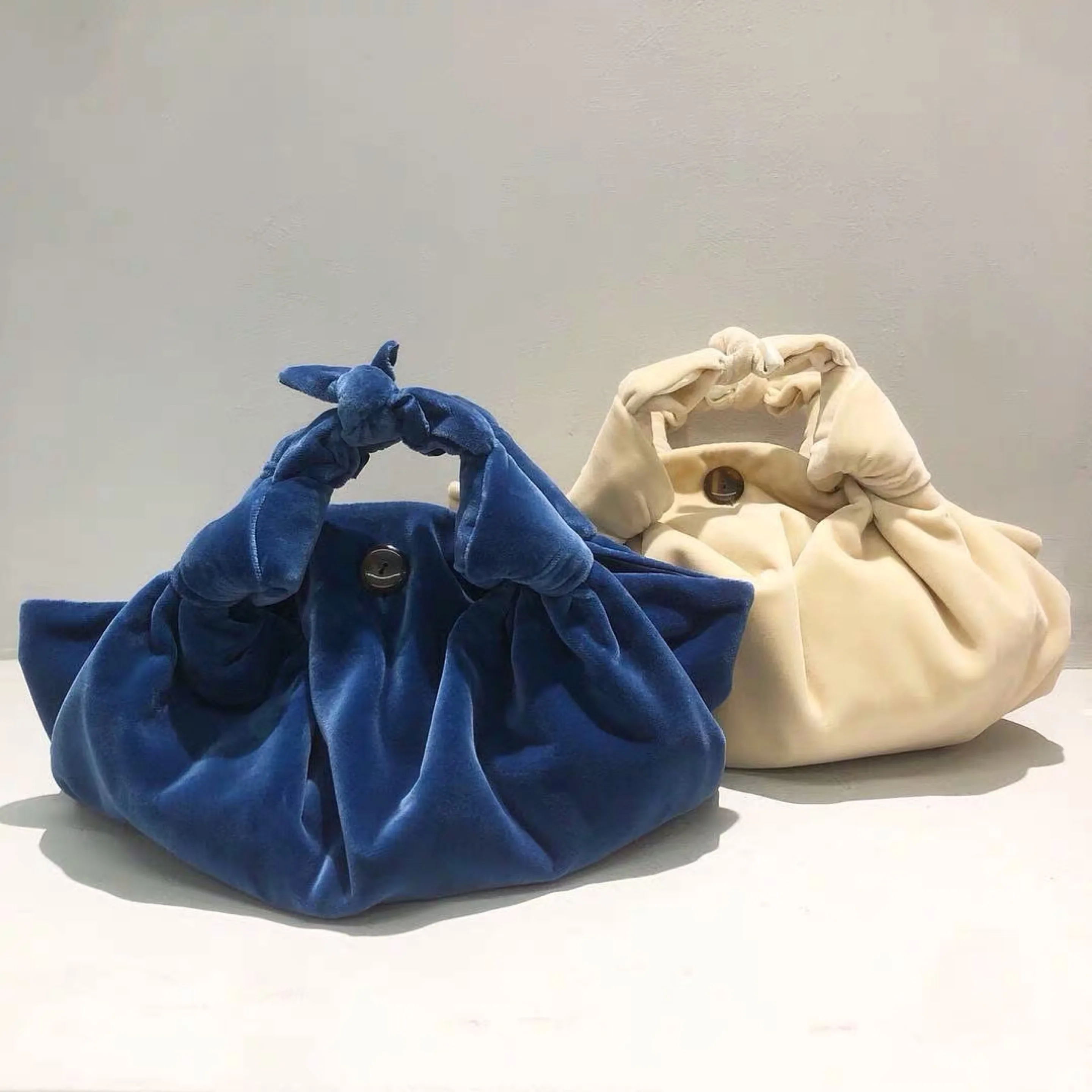 Новая праздничная сумка для пельменей бархатная в стиле Ins однотонная