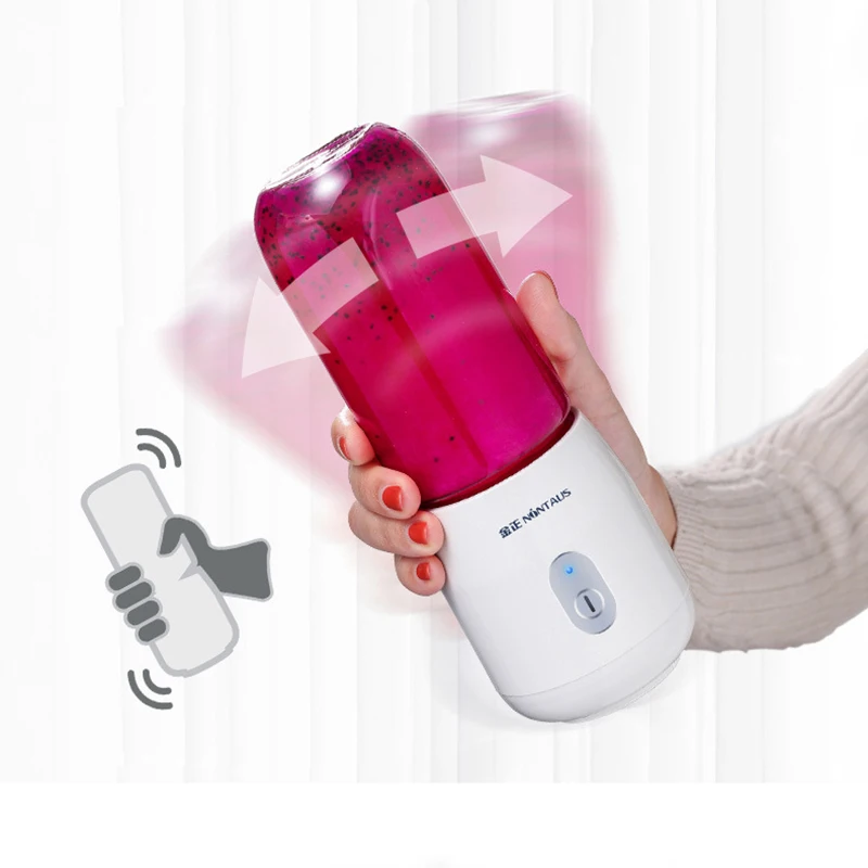 

Mini Portable Household Juicer Machine Gaopeng Silicon Glass Body Blender Rechargeable Stainless Steel 6 Leaf Knife Juicing Cup