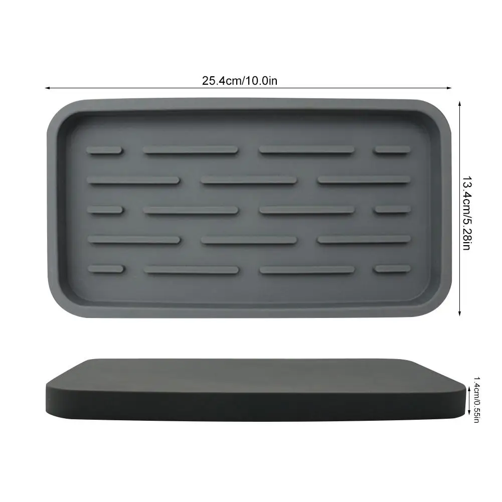 Food Grade Silicone Drain Pan Sponge Brush Soap Dispenser Scrubber Fruit Kitchen Sink Storage Tray Holder | Дом и сад