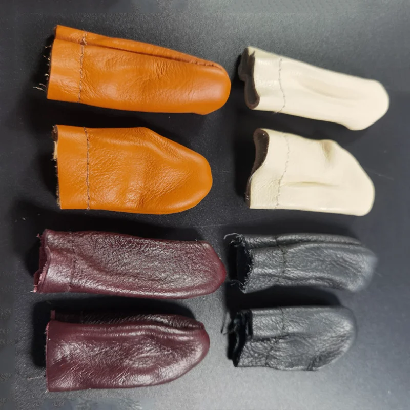 

LMDZ 2Pcs Thimble Leather Finger Protector DIY Handmade Thickened Finger Cot With Random Color