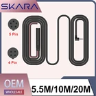 1224 В, 4 контакта, 5,5 м, 10 м, 15 м, удлинительная линия для парковочного видео заднего вида, общественный автомобиль, видео заднего вида, кабель для камеры заднего вида, шнур