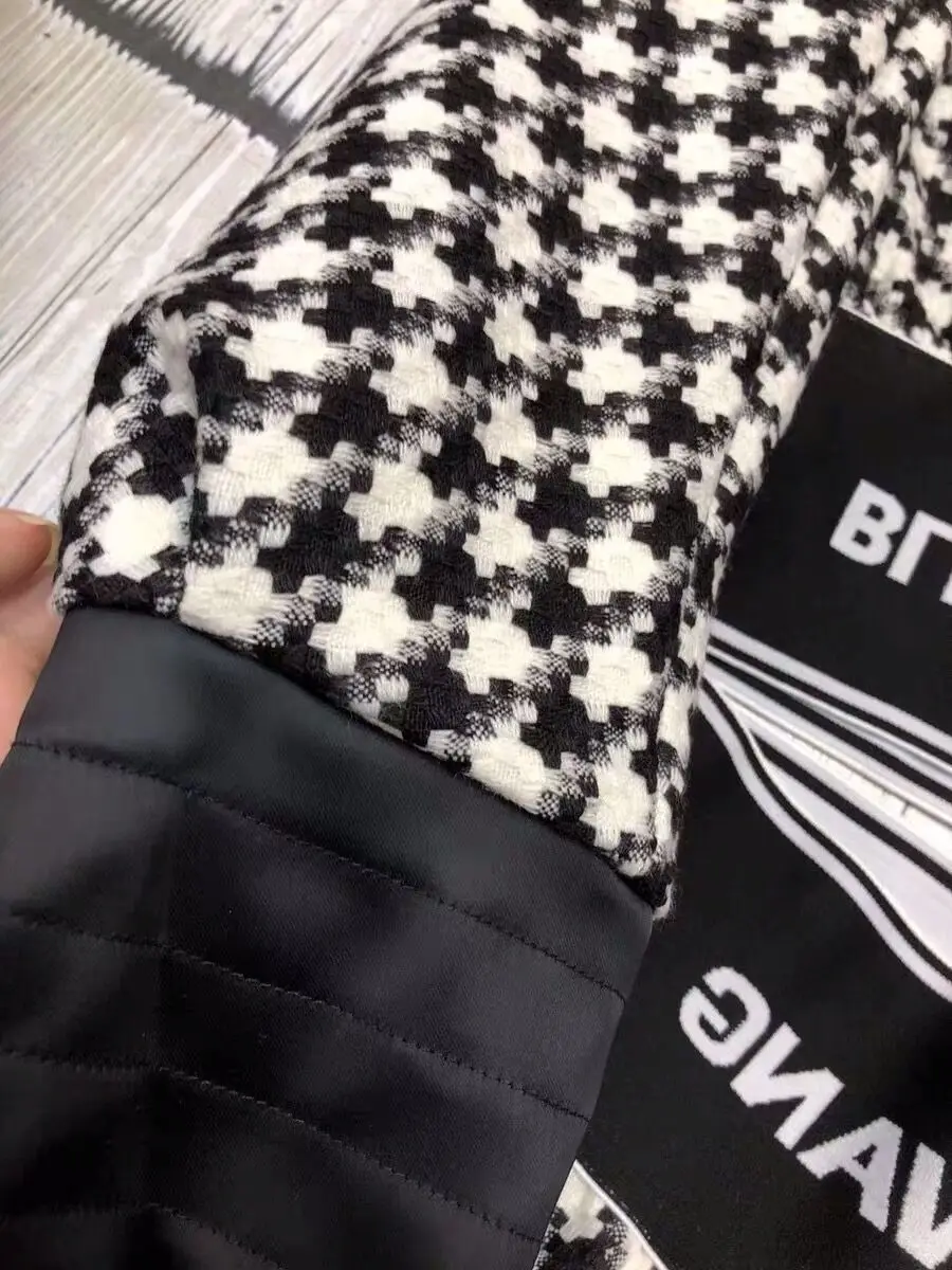 Твидовый комплект из двух предметов с надписью «Houndstooth», женские шорты с высокой талией и широкими штанинами, комплект с укороченным топом, осенняя Клубная одежда, сексуальная одежда для вечеринок