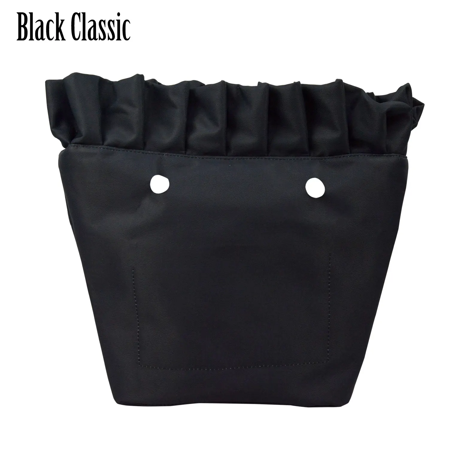 black classic Huntfun новая гофрированная плиссированная Ткань водонепроницаемая внутренняя подкладка вставка карман на молнии для классического мини Obag внутренний карман для O сумки - Цвет: black classic