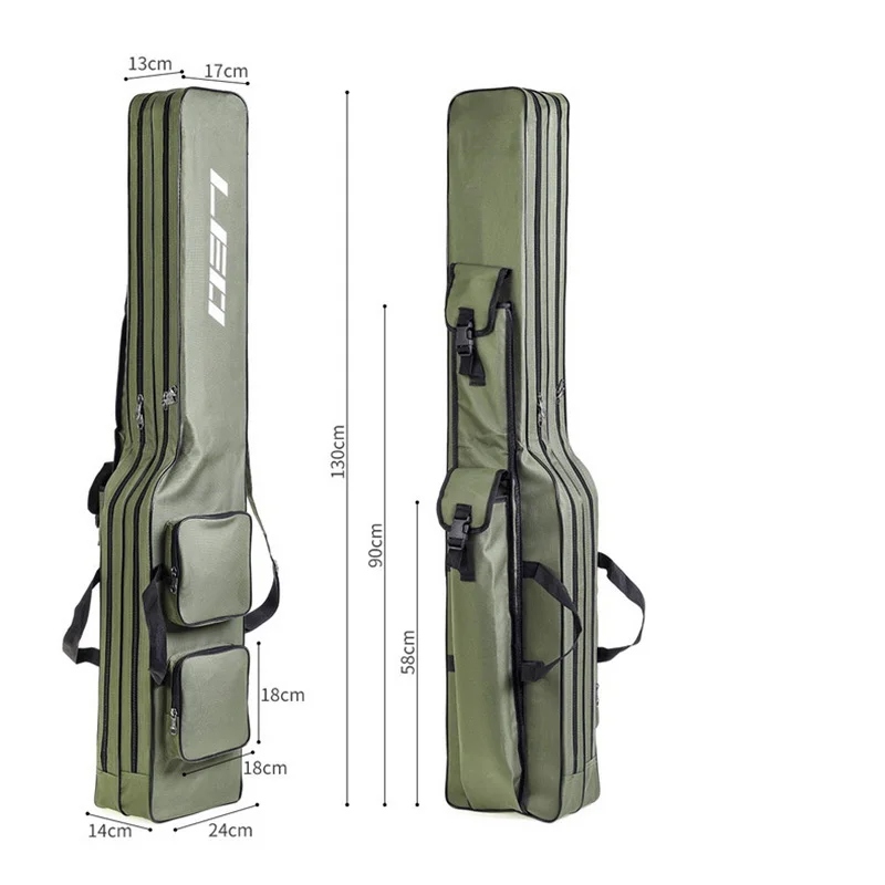 

Army Green 1.3m Fishing Gear Package Foldable Canvas Fishing Rod Bag Long Soft Storage Shoulder Bag For Fishing Tool