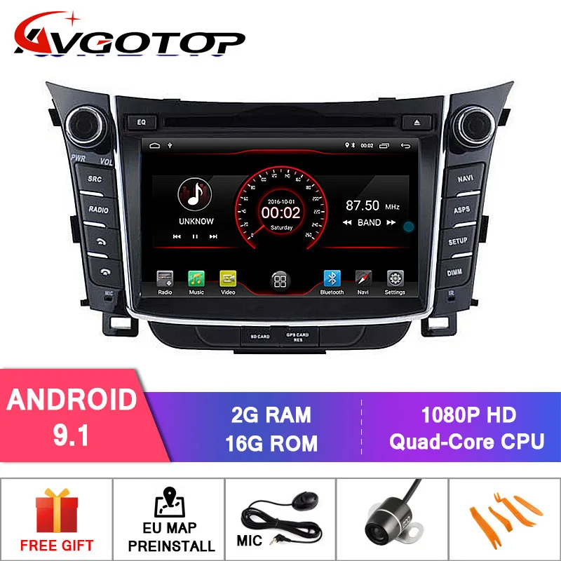 AVGOTOP Android 9 автомобиль радио, dvd, gps плейер для Хендай i30 2011 2012 2013 WIFI Bluetooth система навигации транспортного средства мультимедиа