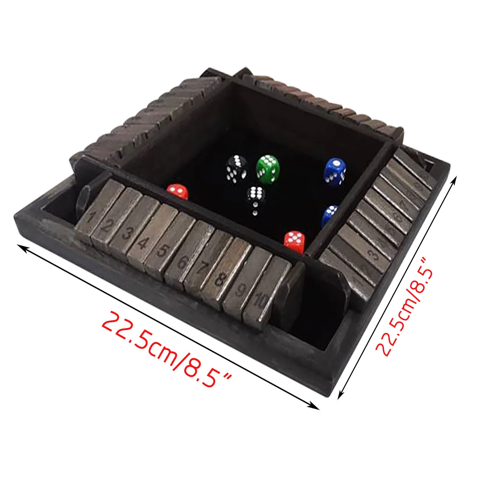 

Four-sided Flop Game Digital Game Toys Children's Parent-child Board Game Retro Black Traditional Four-sided Wooden No. 10 F4
