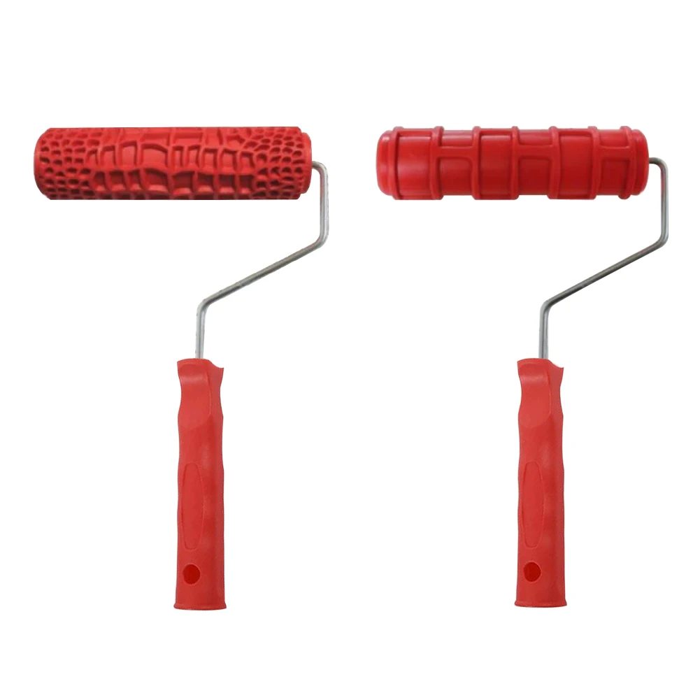 

7 Inch 3D Construction Tool Manual Wall Decoration Embossing Roller Rubber Home DIY Concave Convex Texture Knurled With Handle