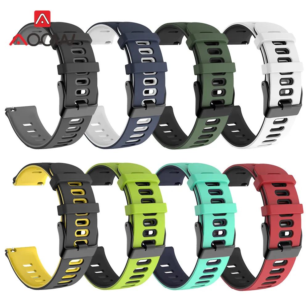 20 мм спортивный силиконовый ремешок для часов samsung Galaxy Watch Active2 40 мм 44 мм 42 мм Active 2 Garmin Amazfit huawei Band ремешок Correa