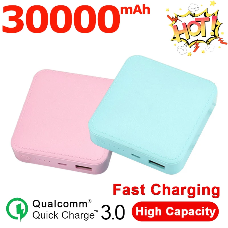 30000mAh мини мобильный источник питания портативный USB зарядка квадратный милый
