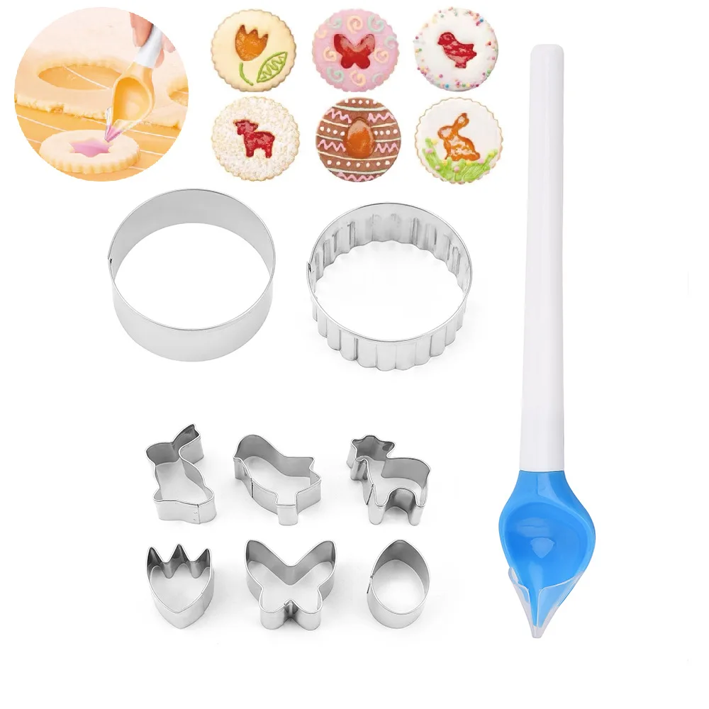 

1set Stainless Steel Biscuit Mold Pineapple Cake Mold Multifunctional Pineapple Cutting Biscuits Baking tool Kitchen Supplies