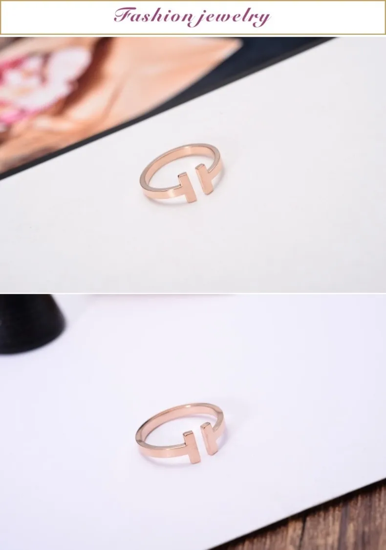 Европейский и американский стиль, простое Брендовое кольцо из титана и стали, открытая пара, указательный палец, Т-образное кольцо, подарок для мужчин и женщин
