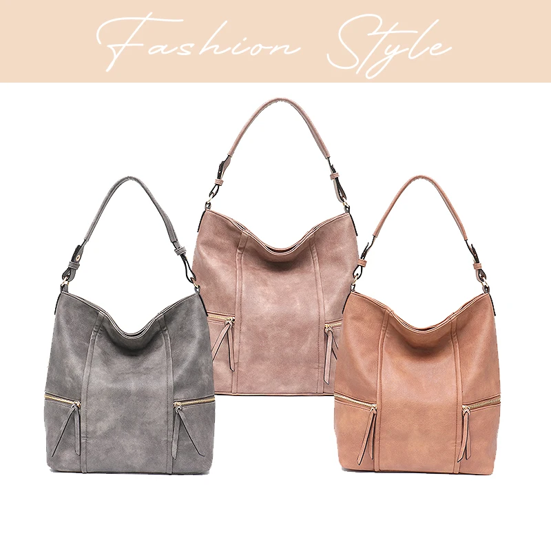 

CEZIRA Brand Fashion PU Vegan Leather Women Shoulder Bags Zipper Pocket Daily Large Hobo Handbags Female Casual Crossbody Purses