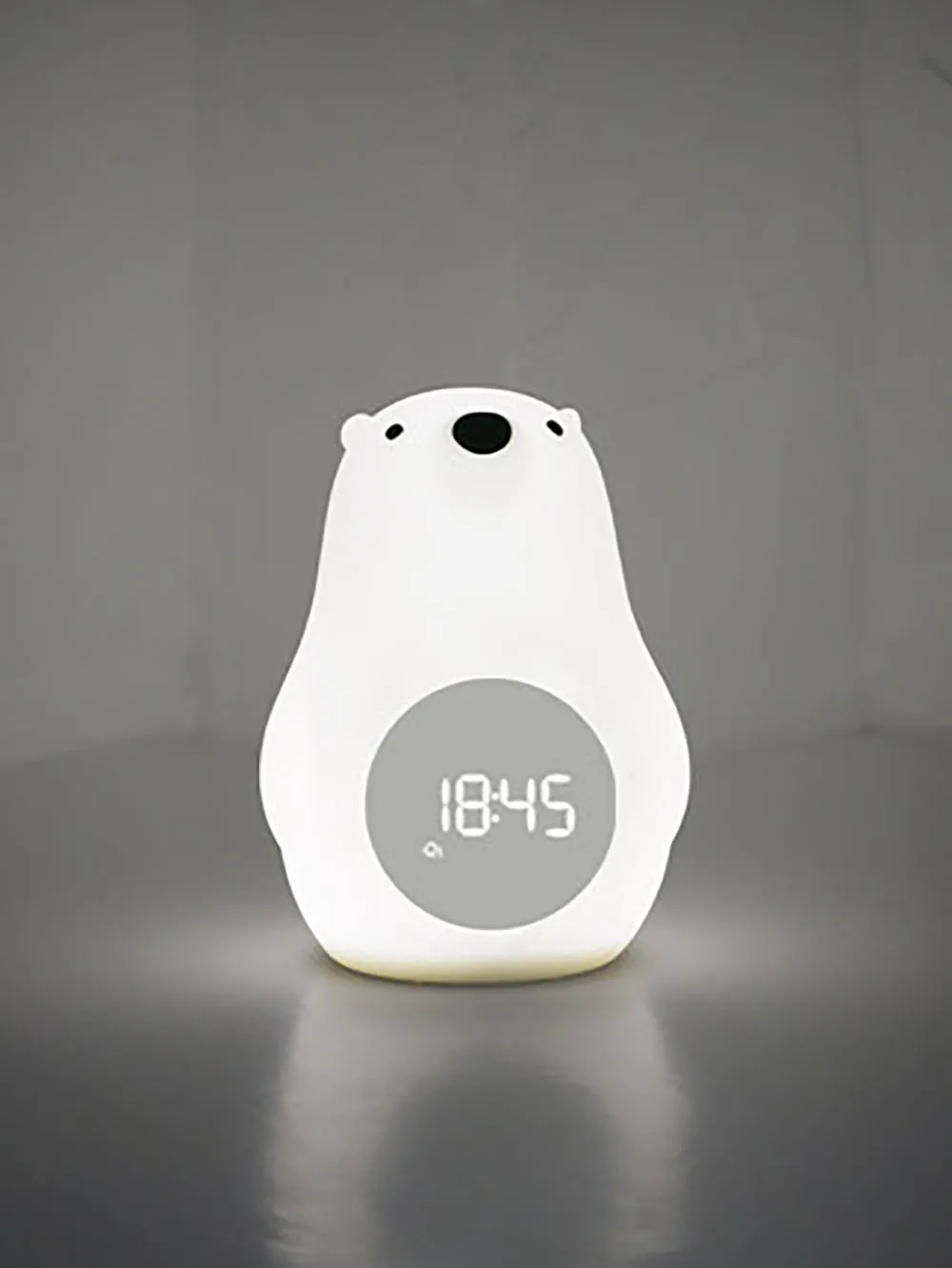 Wake Up Bear LED Night Light For Sleeping Bedroom Moon Lamp  Alarm Clock ABS USB Plug Rechargeable ночник детский лампа закат