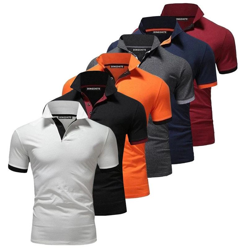 

Mens Clothing 2020 Summer Short Sleeve Polo Solid Slim Shirt Men Casual Regular Polos Breathable Button polo Shirt 6 color M-XXL