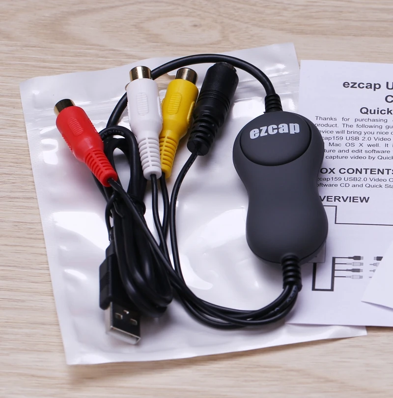 Высокое качество Портативный EZCAP USB 2,0 Звуковая карта захвата видео конвертер адаптер DVD DVR VHS для Win7/8/10, Mac OS для всех версий