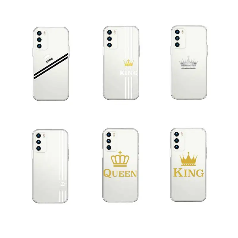 

King queen couple Phone Case Clear For Xiaomi Mi 11 Samsung A 51 50 71 70 Note S 21 20 10 i OnePlus 9 8T 7 Pro Lite Plus Ultra