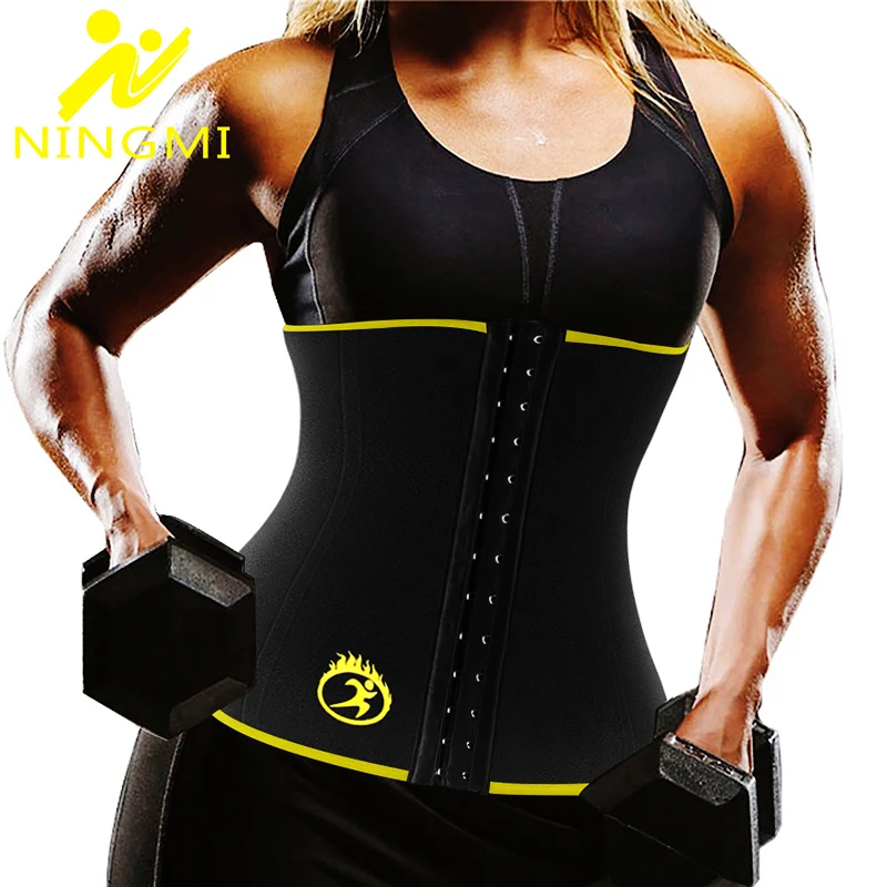 

NINGMI Body Shaper Slim Waist Trainer Women Neoprene Sauna Shapewear Weight Loss Sports Top Corset Belt Slimming Underwear Strap