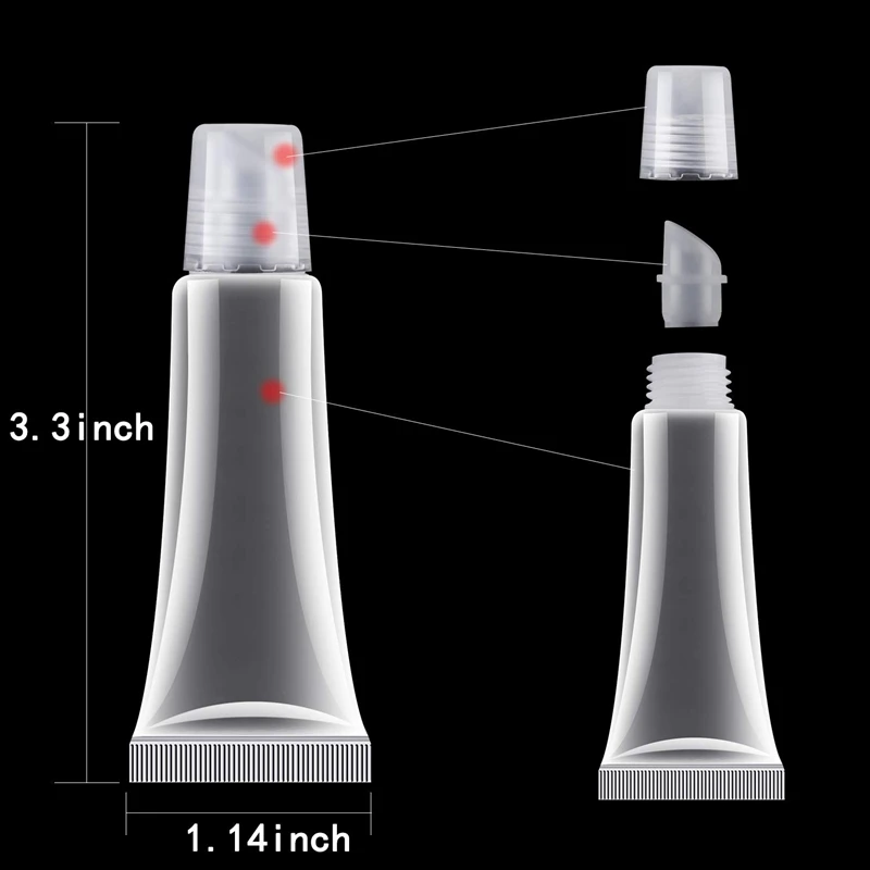 100 шт 10 мл бутылка для распределения блеск губ трубки пустой прозрачный флакон