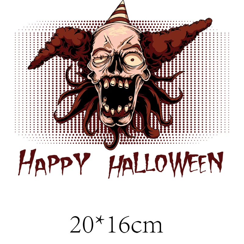 Череп нашивки в стиле Джокер Термальность наклейки на одежде термонаклейки для