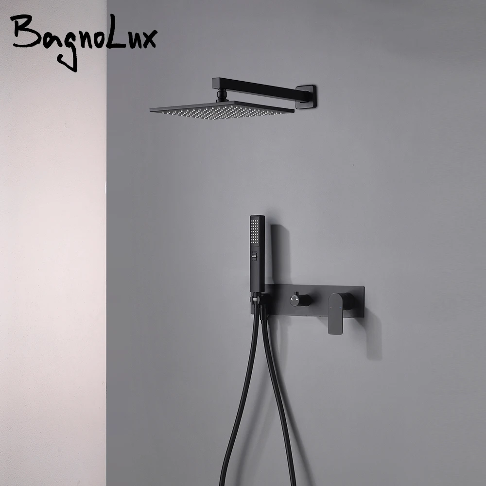 Bagnolux латунный матовый черный настенный 2 функциональный двойной переключатель