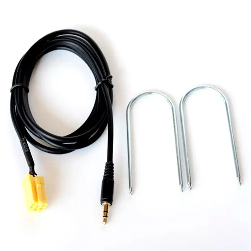 

NEW-Car Aux Stereo Audio Line Input Adapter Cable 3.5mm for iPhone iPod MP3+Removal Tool for For Fiat Grande Punto Alfa