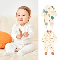 pureborn newborn pajamas baby footies footed jumpsuit for baby boys girls cotton cartoon solid spring autumn baby clothes