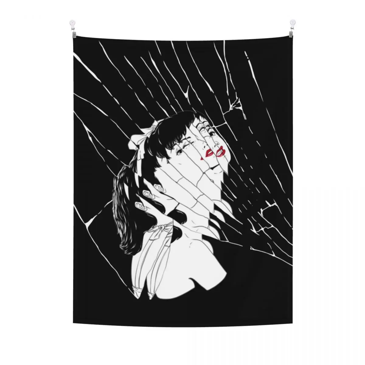 Идеальный синий гобелен Красочный полиэстер настенный аниме Декор на стену