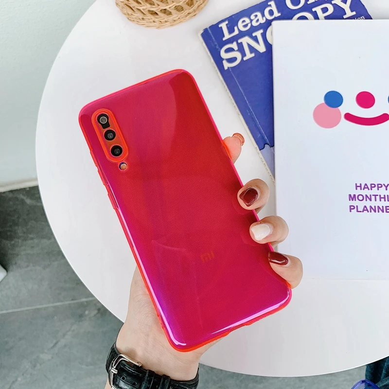 Флуоресцентный неоновый яркий цветной Мягкий Силиконовый ТПУ Прозрачный чехол