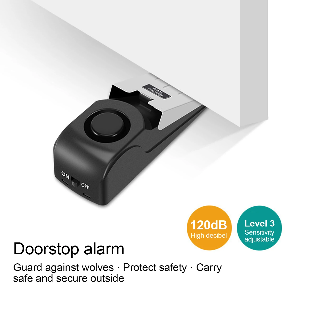 

Upgraded Door Stopper Security System Alarm Portable 120 DB Wedge Door Stop Alarm For Home Travel Apartment House