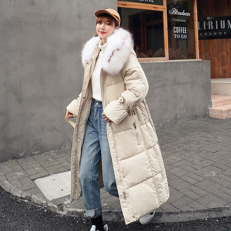 Женское хлопковое пальто новинка 2019 стильное пуховое средней длины выше колена