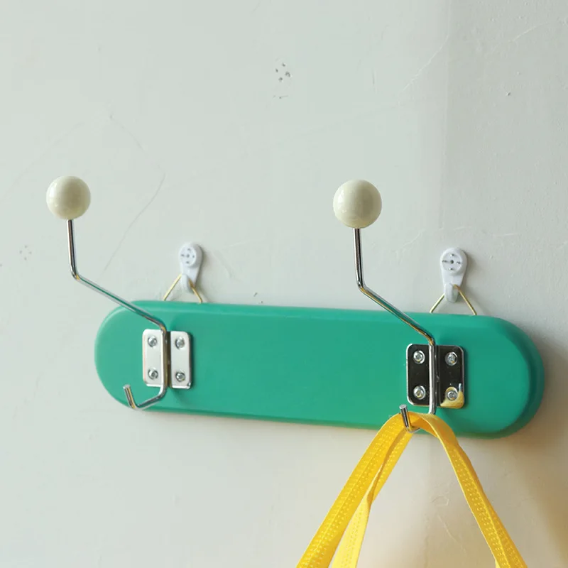

Vintage Korean Style Coat Hat Hook Home Decoration Wooden Iron Art Key Holder Wall Hooks Door Back Storage Rack Holder ZH409