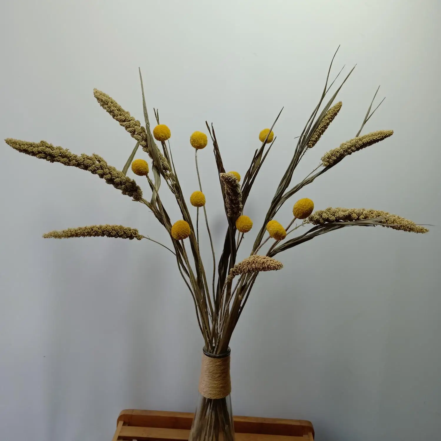 Высушенный натуральный пшит Dongliflower Китай зеленый осенний цветочный букет желтый