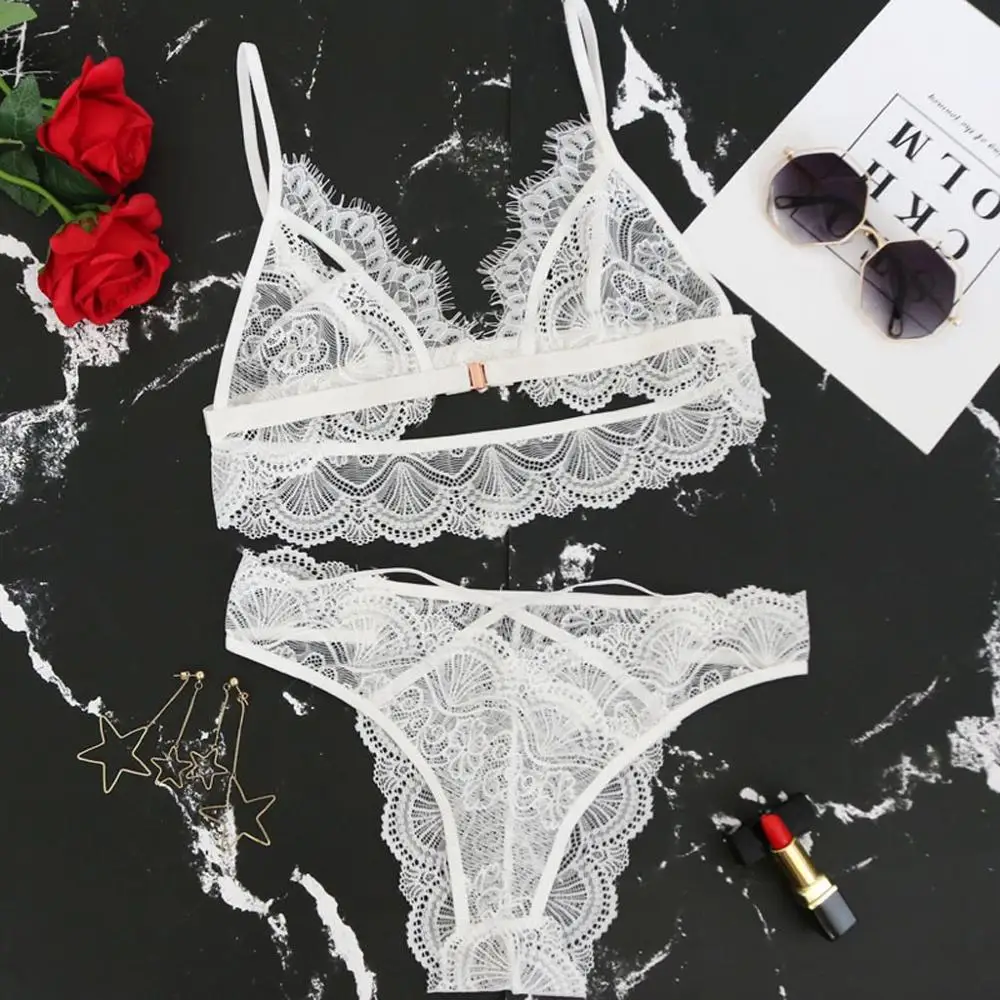 Сексуальный женский кружевной комплект нижнего белья модный полый бюстгальтер