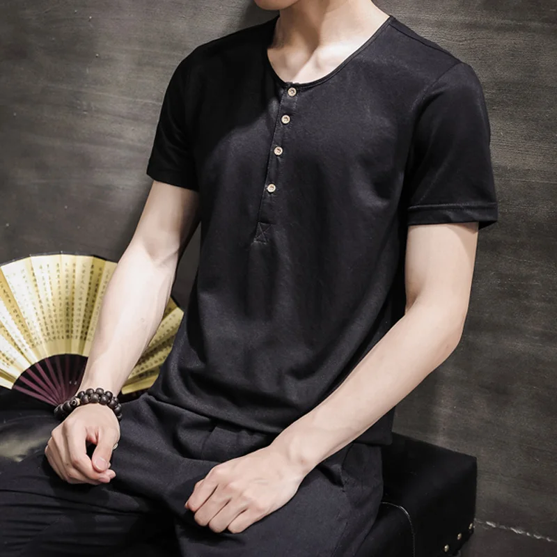 

Simple creative design line solid color cotton T Shirts Men's New Arrival Style Short Sleeve Men t-shirt T shirt Men's O-neck Sl
