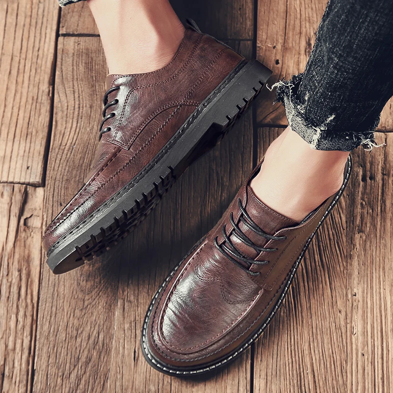 

Autumn Men's Shoes Leather Shoes For Men Casual Men's Fashion Sneakers Classic Boots Oxford Shoe Moccasins Athletic