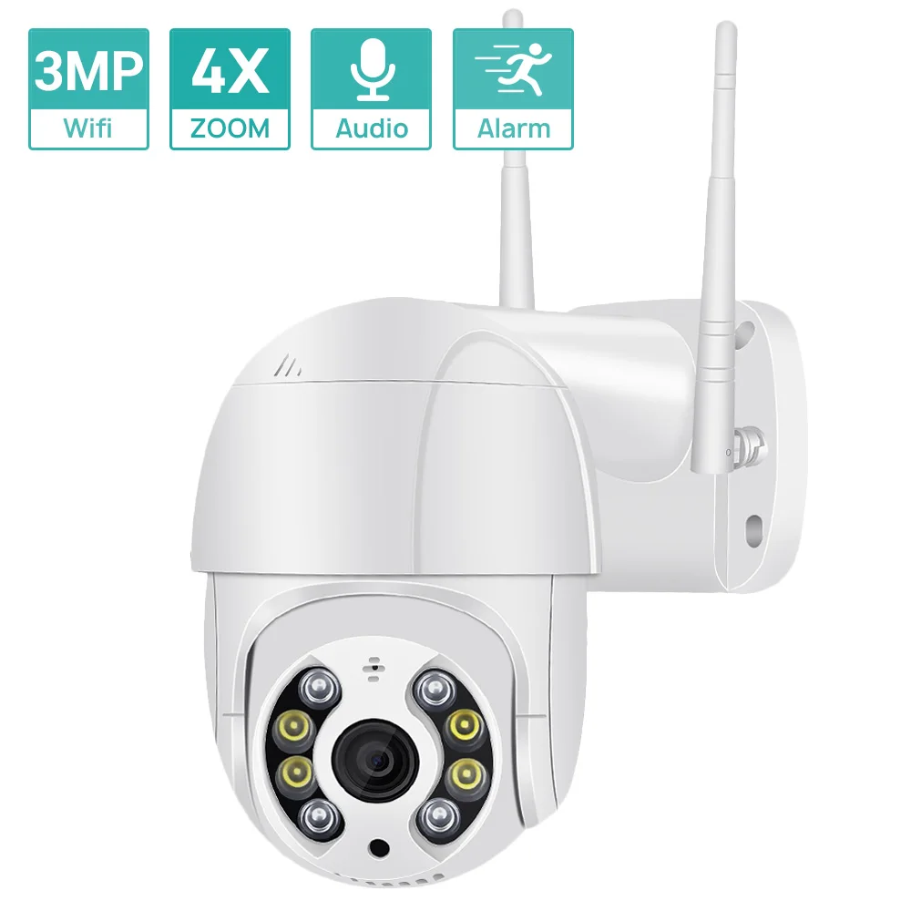 Rastreamento de ia H.265 sem Fio Super Mini Câmera Wifi – Wired Onvif ip 4xdigital Zoom Automático Detecção Humana Icsee 3mp Ptz