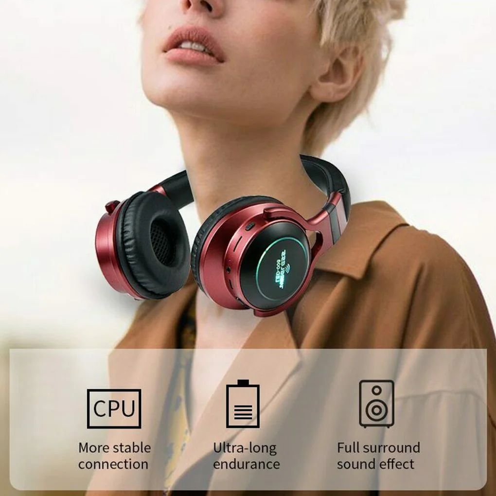 

Stereo Bass Bluetooth 5.0 Headphone Wireless HI-FI CD Sound Quality Handsfree Phone Call Earphone HIFI Sound Radio Headset