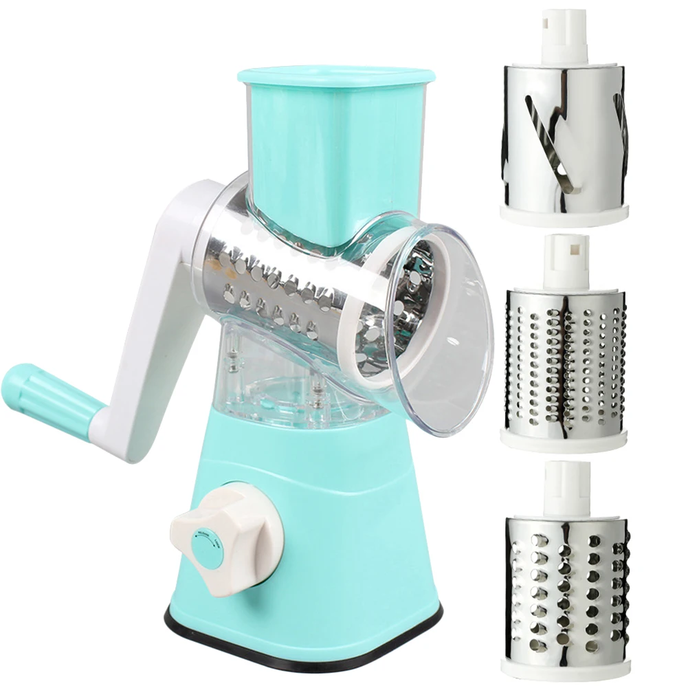 

Vegetable Slicer-tiling table drum grater colors green red and turquoise blue Slicer Potato Wavy Shredder Kitchen Gadgets Tools